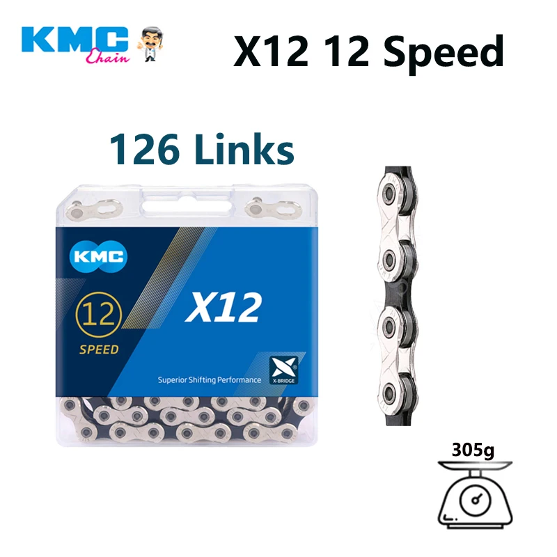 

KMC X12 12 Speed Chain MTB/Road Bike Chain 126 Links With Missing Links 12V Road Bike Chain For Shimano SRAM Original Chain