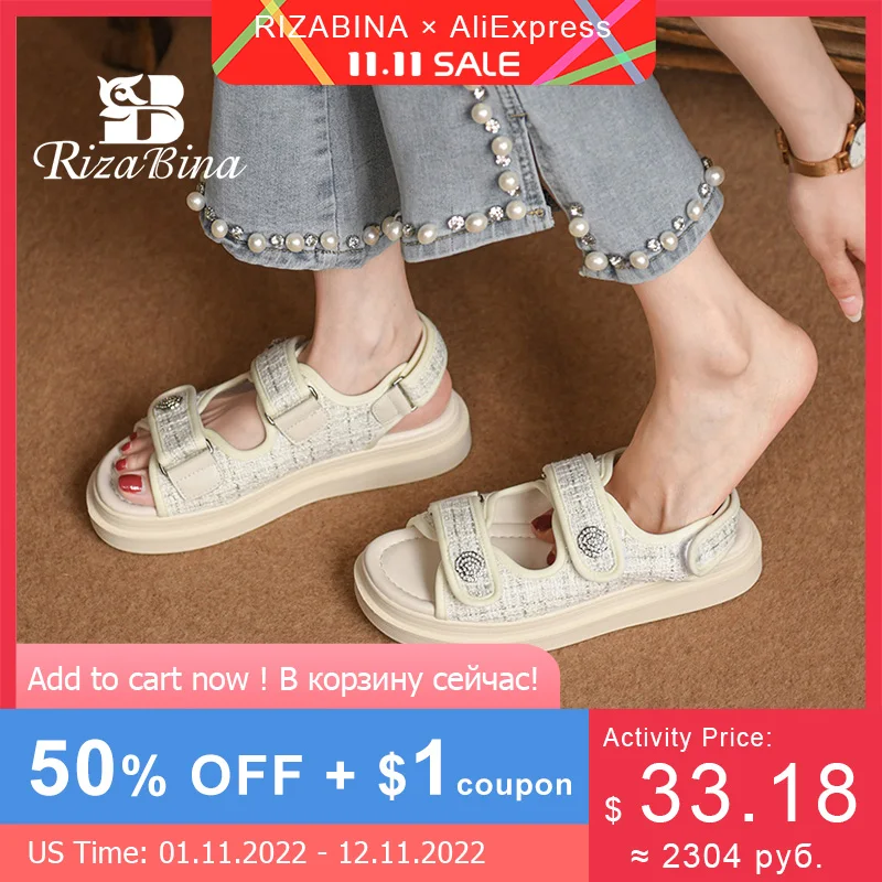 

RIZABINA 2022 New Sandals For Women Fashion Flower Summer Shoes For Woman's Platform Causal Daily Lady Footwear Size 35-40