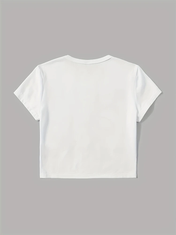 Симпатичная вишневая летняя модная футболка с укороченным топом для девочек