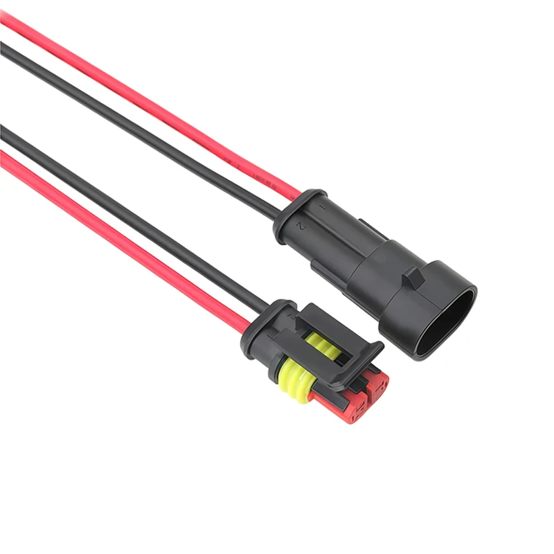 Фото 2-контактный водонепроницаемый автомобильный разъем AMP 18AWG (папа-мама) с проводом, быстроразъемный, для грузовиков DJ7021-1.5-11/21 OEM 282080-1/282104-1 №3