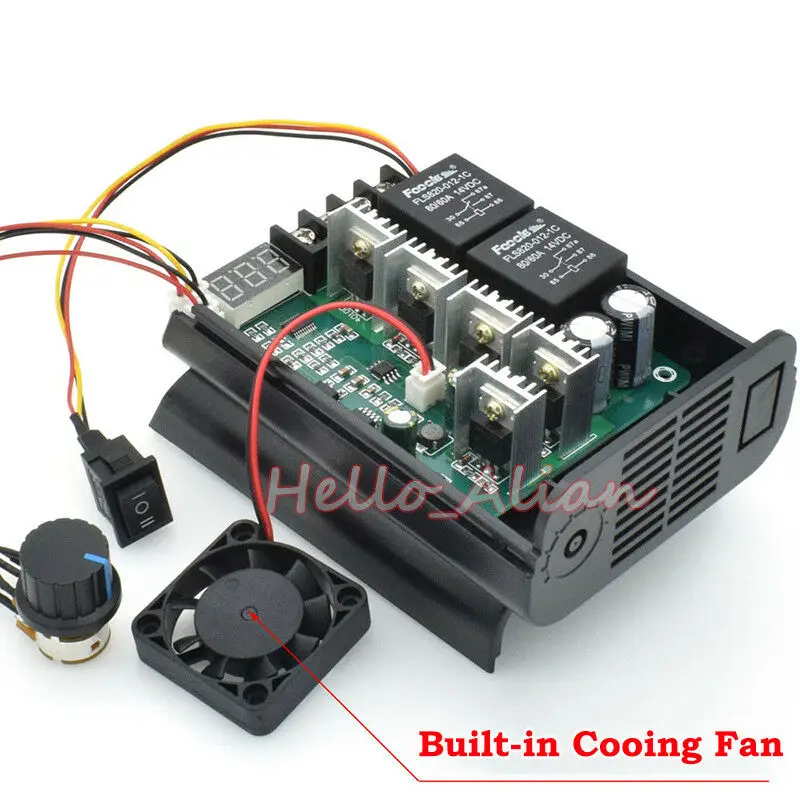 DC 10V-55V PWM контроллер скорости двигателя постоянного тока CW CCW Реверсивный переключатель Встроенный охлаждающий вентилятор со светодиодным дисплеем защита от блокировки макс. 60A