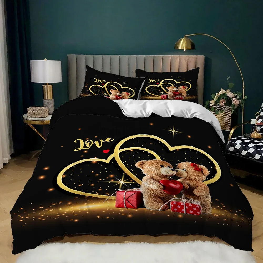 

Комплект постельного белья с розовым медведем «loveToy», 200x200 см