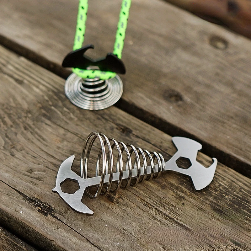 

Уличный крючок для рыбьего похода, пружинный крючок, веревочная Пряжка, многофункциональный гвоздь для кемпинга, веревочная Пряжка из нерж...