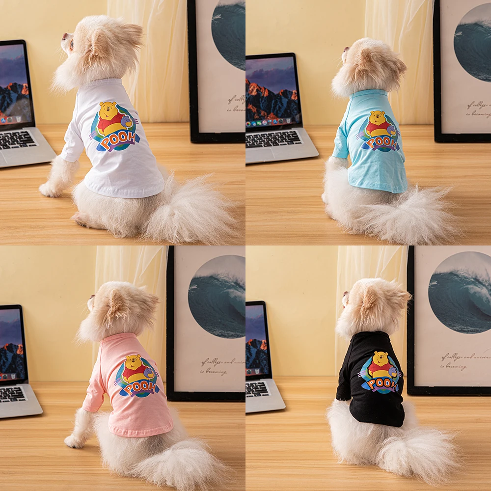 

Disney Cartoon Print Pet Clothes 100% Cotton Dog Clothes Spring and Summer New Designer Dog Clothes Pomeranian
