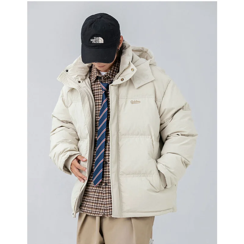 Streetwear Men New Removable Hooded Navy Keep Warm Bread Jacket Thickening Comfortable Cotton Clothes Loose Coat Winter Female