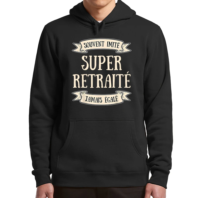 

Retired Man Hoodies Funny French Text Humor Retirement Dad Father Gift Hooded Sweatshirt Casual Oversized Soft Pullover