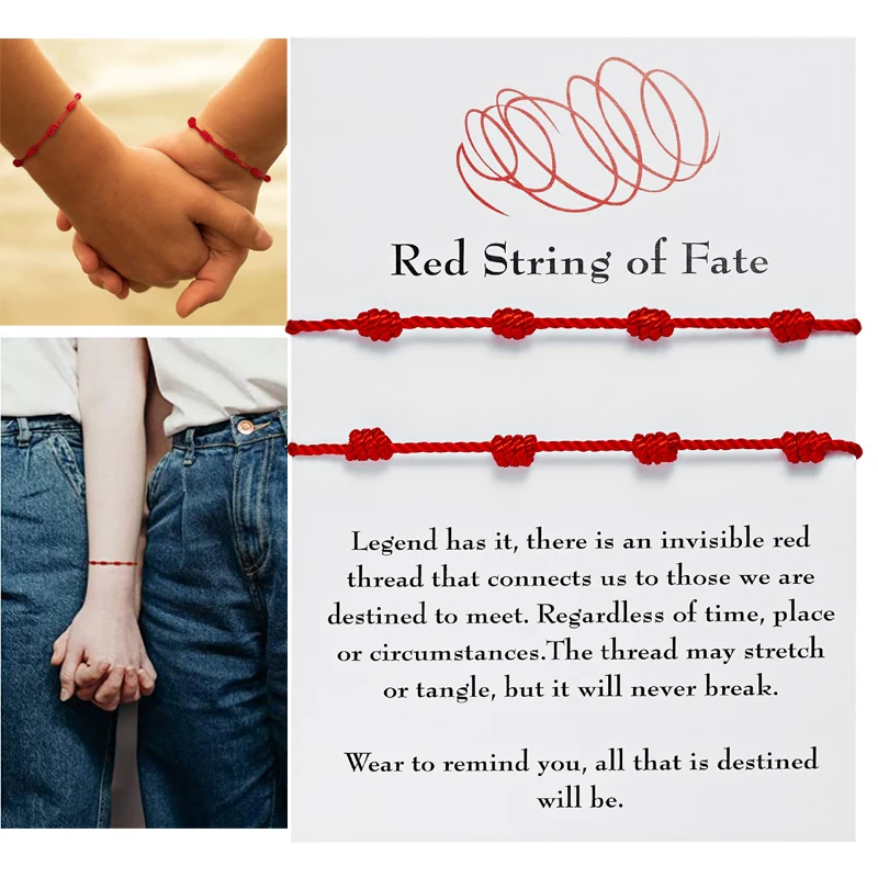 

Red String of Fate Good Luck Protection Couples Bracelets for Boyfriend Girlfriend Him and Her Long Distance Relationships Gifts