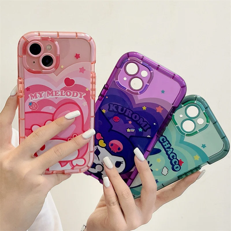 

Sanrio Kawaii My Melody Kuromi Cinnamoroll Luminous Phone Case for Iphone 14 Plus 13 12 11 Pro Max Xr Xs X Glow Tpu Cover Capa