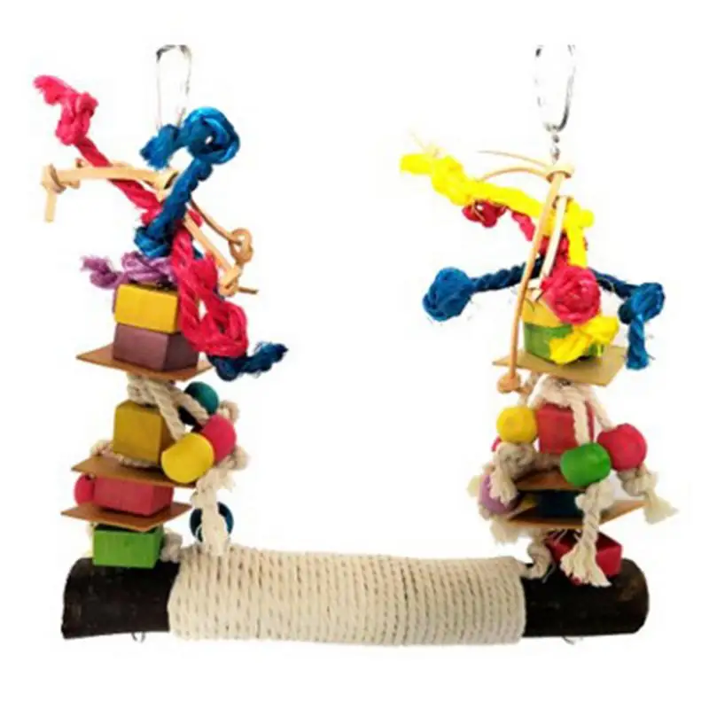 

Детские комбинированные игрушки для качели, жевательные и тренировочные игрушки для попугаев, деревянная подставка для попугаев