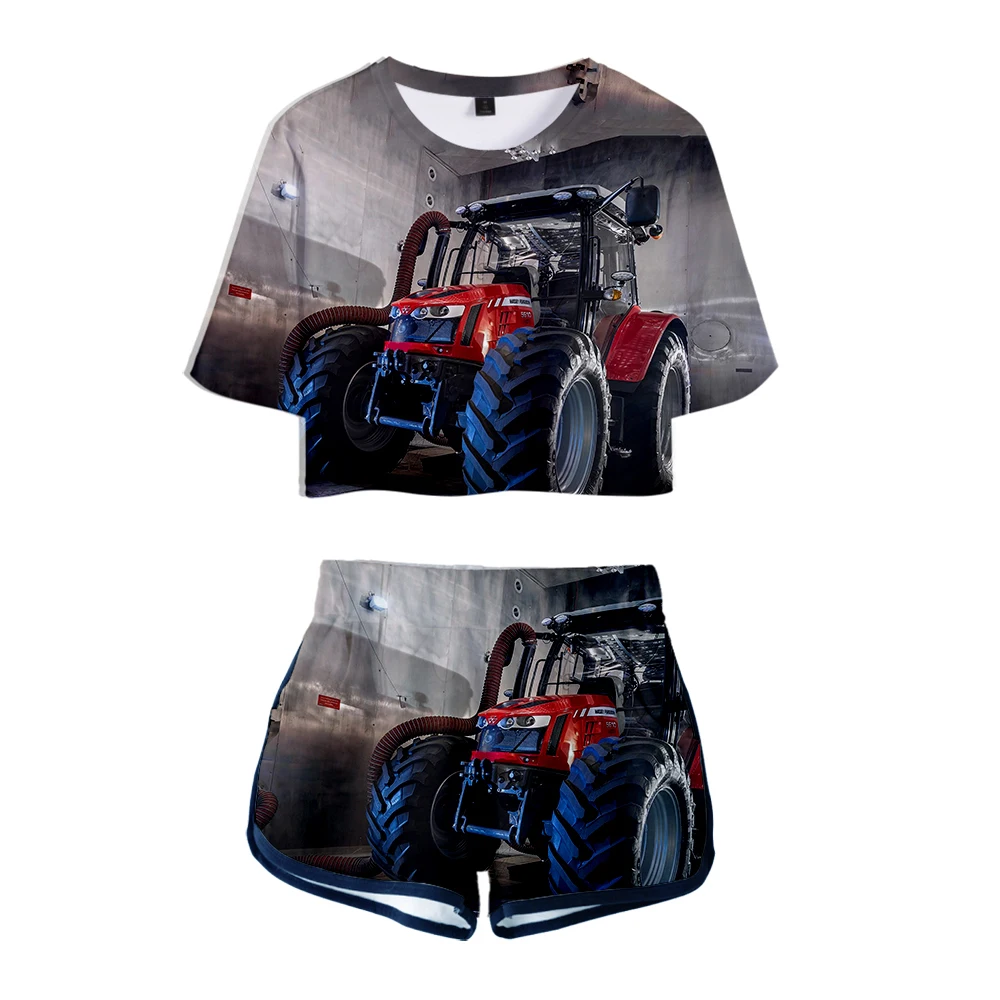 Комплект из двух предметов в стиле хип-хоп с 3D принтом автомобиля и удобной