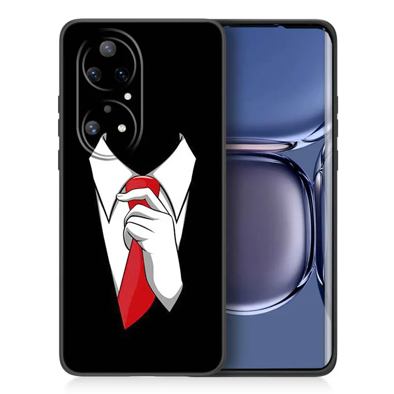 Мужской костюм рубашка галстук чехол для Huawei P50 P40 P30 P20 Pro P10 P9 P8 Lite 2017 P Smart Z S 2021 2020 2019