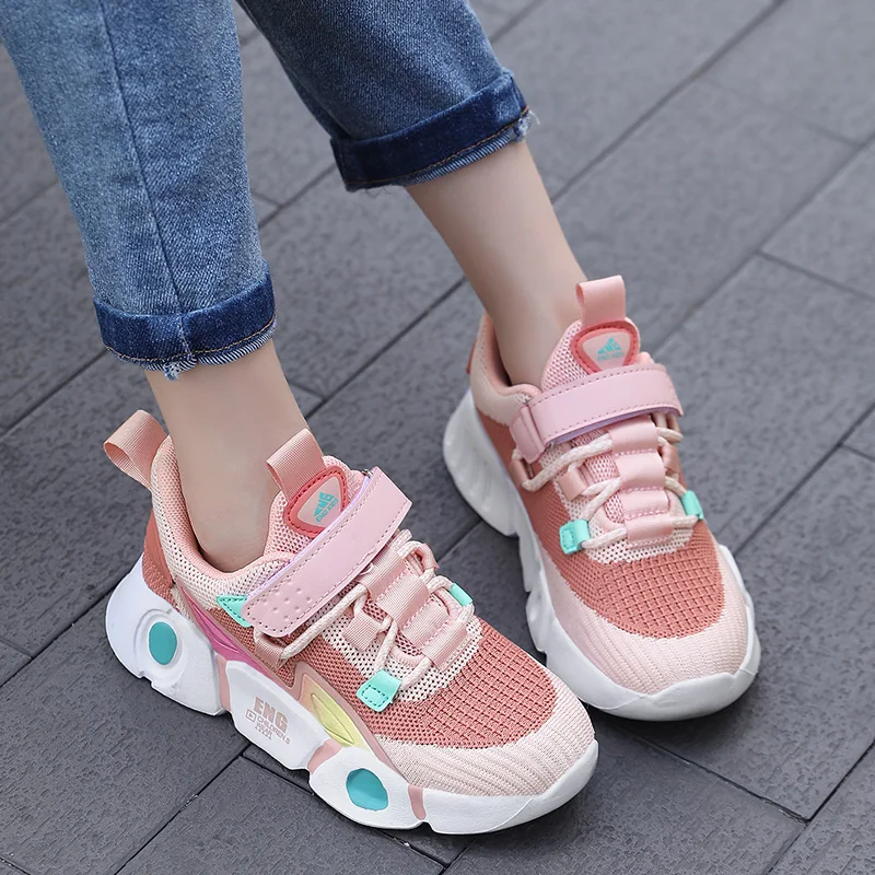 2023 Children's Fashion Sports Shoes Cute Pink Girls Casual Shoes Breathable Kids Running Sneakers Outdoor Boys Tenis Shoes