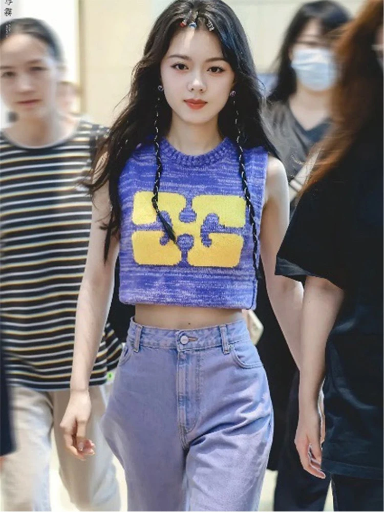 

Fashion Explosion Short Undershirt Women 2023 Summer And Fall Knitted Sexy Tops Casual Commuting Ageing Thin