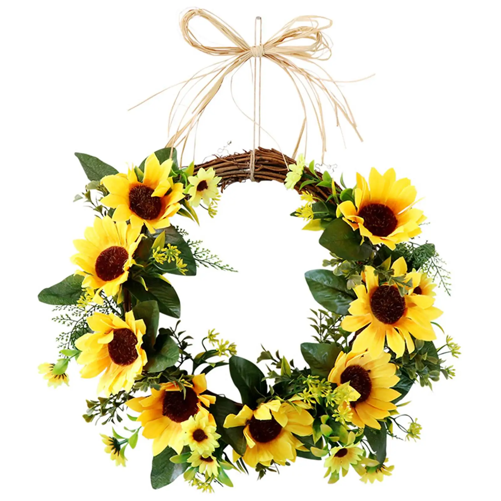 

35cm Artificial Wreath Spring Wreath for Wedding Party Front Door Living Room Fireplace Decor