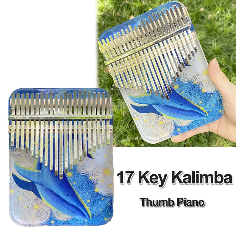

Kalimba Thumb Piano 17 Keys With High Quality Wood,Portable Musical Instrument Creative Music Box Present For Kid Teens Beginner