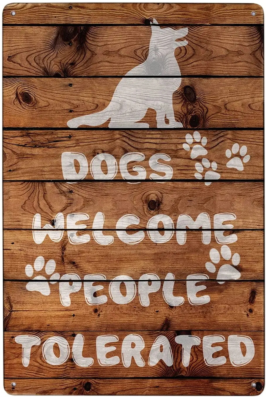 

New Retro Dogs Welcome People Tolerated Metal Tin Sign Vintage Wall Art Decor Farmhouse Dog Lovers Bedroom Bar Cafe Shop Gifts