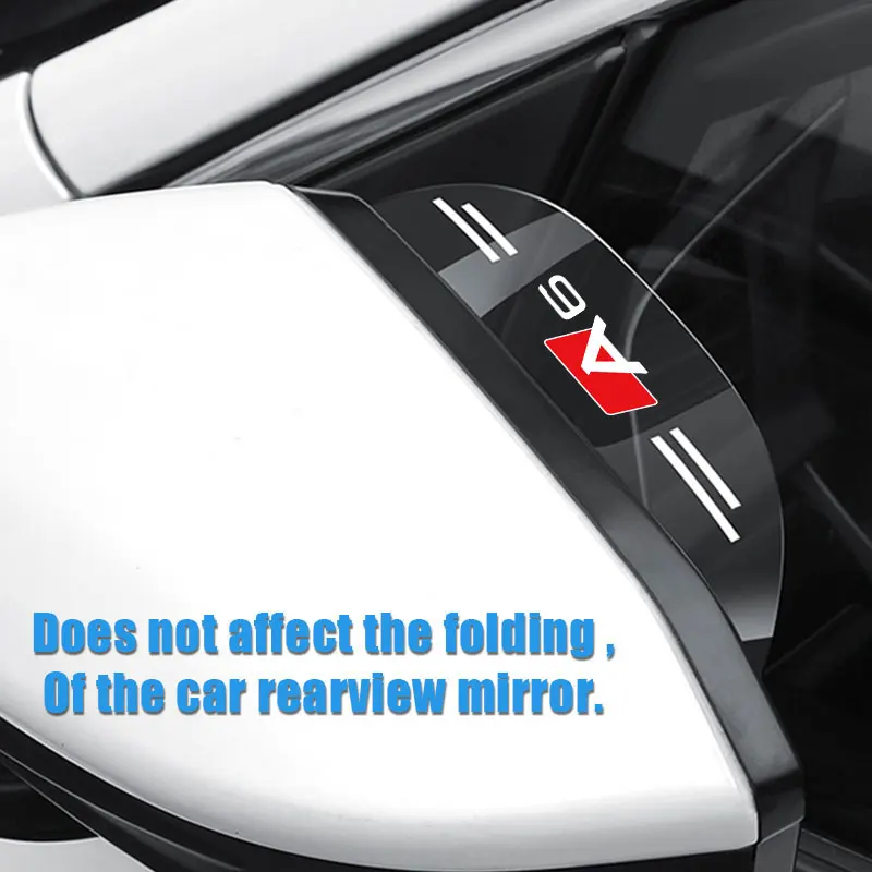 

For Audi A6 Logo 2 Pieces Car Rear View Mirror Rain Eyebrow Visor Sun Shade Snow Guard Weather Shield Cover Auto Accessories