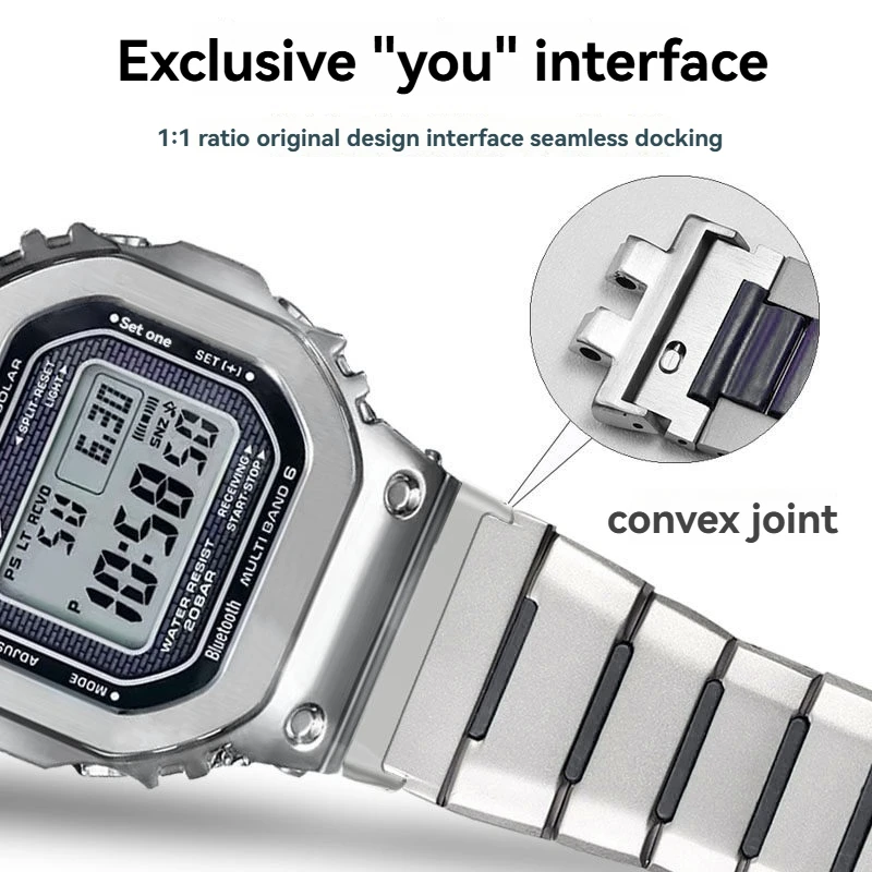 Фото Новый эластичный ремешок для часов из титанового сплава для Casio G-SHOCK GMW-B5000 GM-B2100 MRG-B5000, мужской сменный ремешок №4