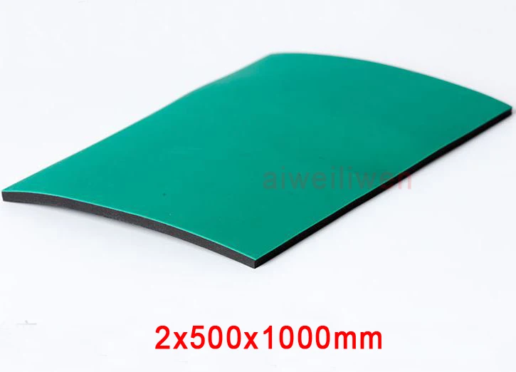 Электропроводящий коврик ESD размером 500х1000 мм толщиной 2 мм для мобильной технической поддержки и лабораторных столов с резиновым покрытием, предотвращающим статическое электричество.