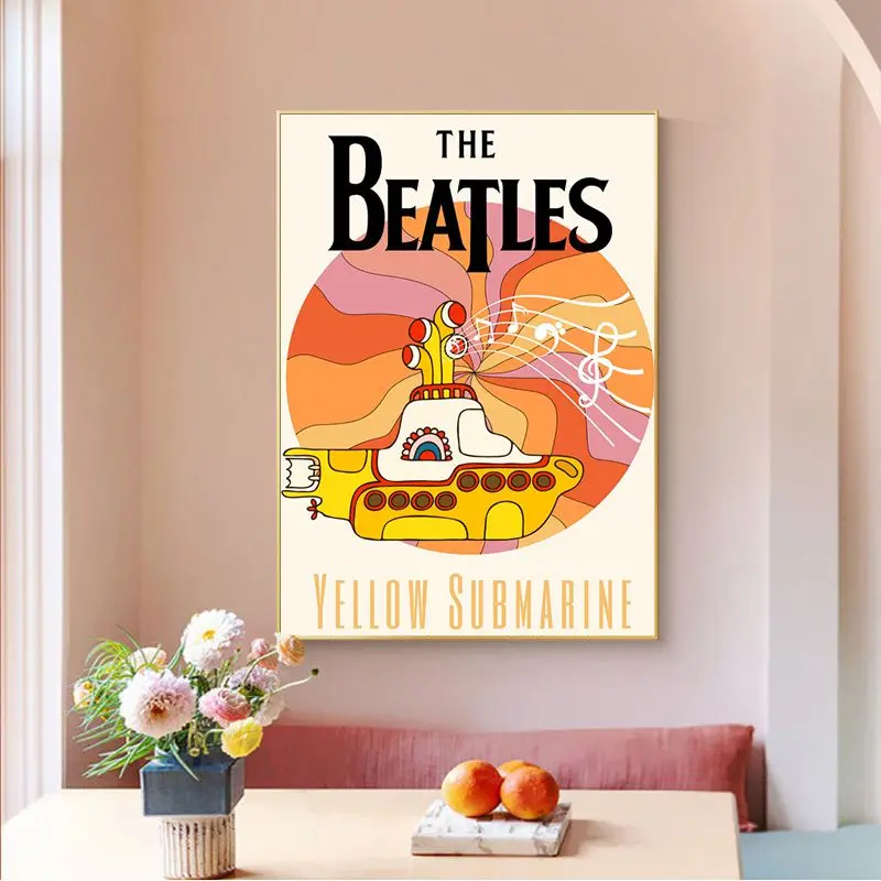 T-The-B-Beatles Rock Band Whitepaper Poster Fancy Wall Sticker for Living Room Bar Decoration Nordic Home Decor images - 6