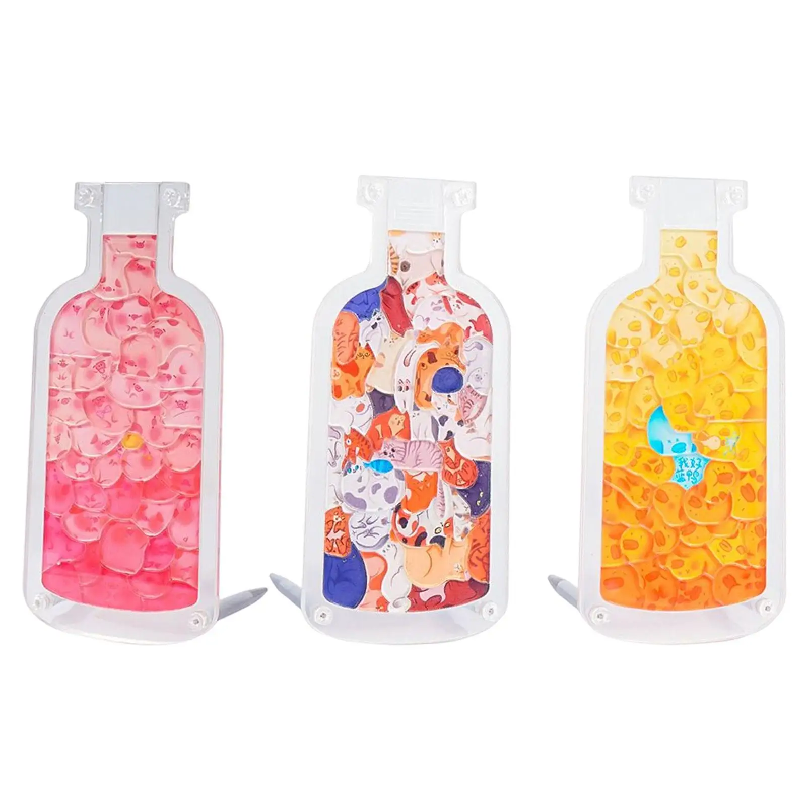 

Cute Animal Jigsaw Puzzle Toys Acrylic Bottle Puzzle Sensory Learning Decoration DIY Birthday Gifts for Girls Boys Kids