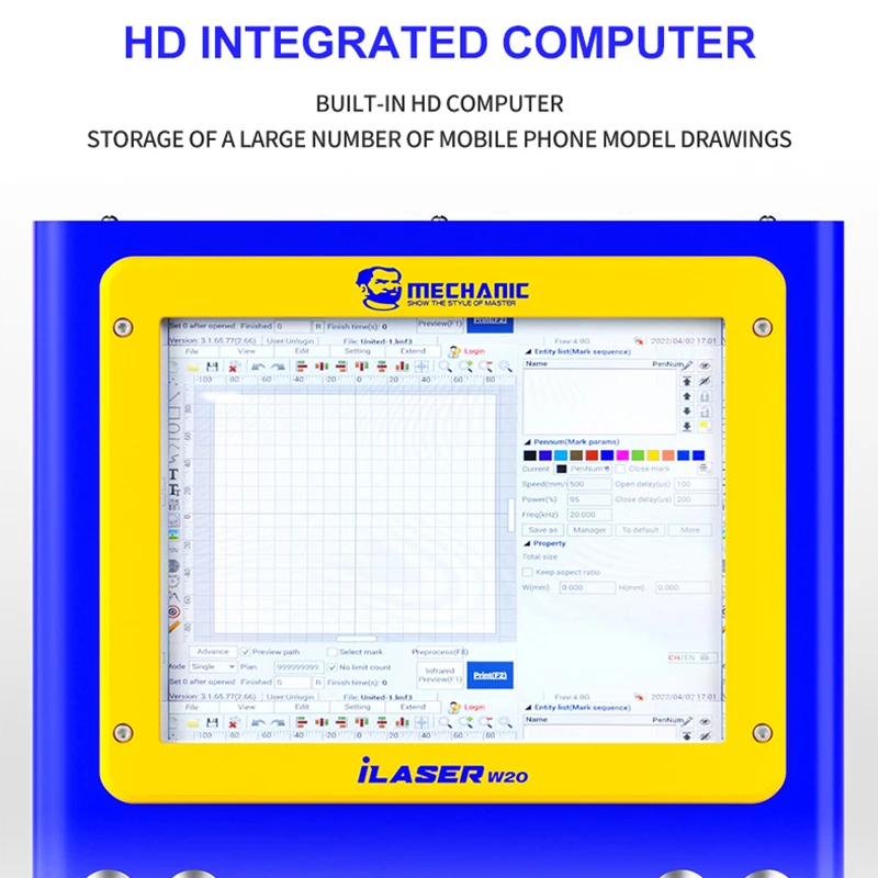 Прибор для удаления ЖК-экрана MECHANIC Ilaser 20 Вт принт слов логотип изображения