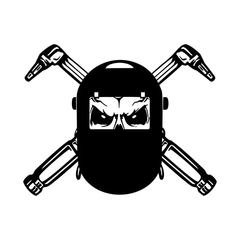 

Персонализированный шлем сварщика, череп, автомобильные наклейки, забавные автомобильные наклейки из ПВХ, подходят для всех видов автомобилей, черный/белый, 17 см * 14 см