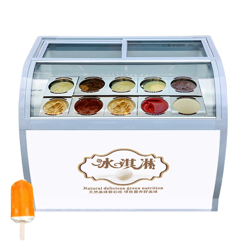 

Commercial Ice Cream Showcase Ice Porridge Freezer 6 Barrel Large Capacity Popsicle Display Cabinet