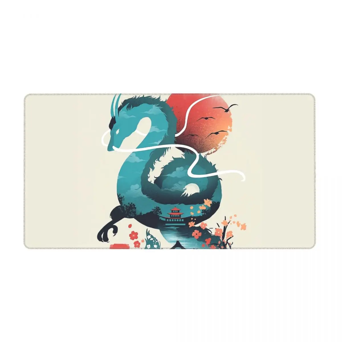 

Dragons Away Gaming Mouse Pad Keyboard Desk Mat Studio Ghibli Miyazaki Hayao Anime Japan Black Fabric Mousepad for Gamers