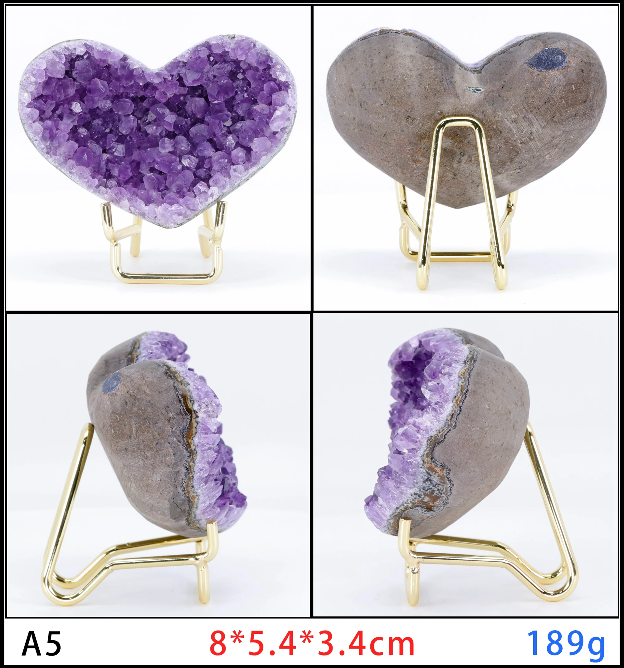 

Натуральный аметистовый геод сердце igeode