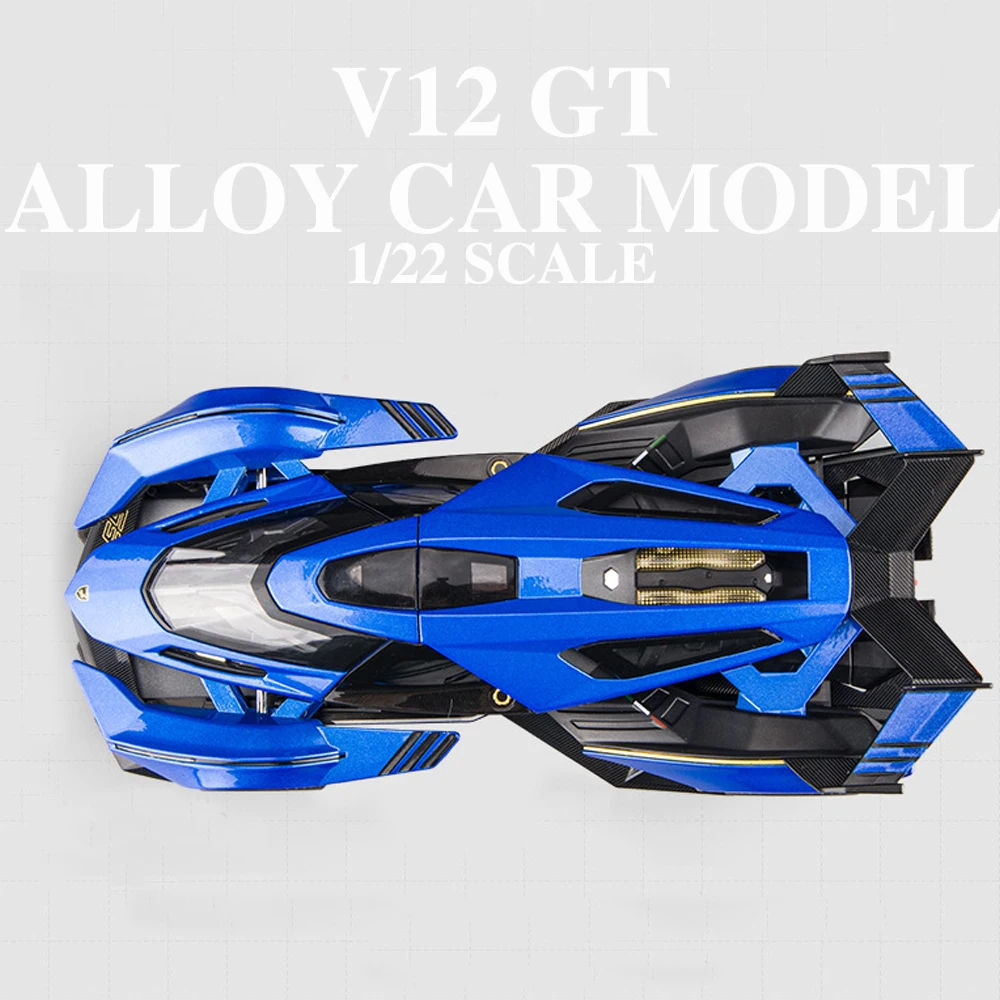 

Новинка литая модель автомобиля из сплава 1/22, модель автомобиля Lambo V12 GT, модель суперкара, Металлическая машинка, игрушки для мальчиков, детский коллекционный подарок на день рождения