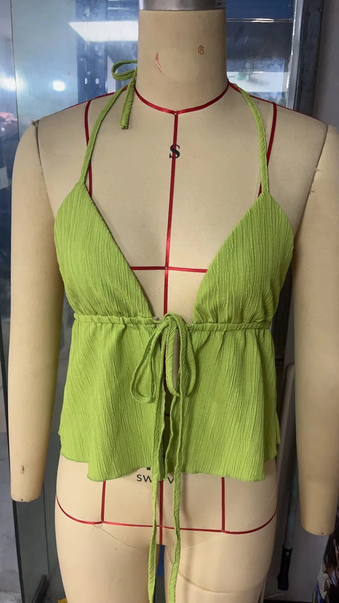 Женский сексуальный жилет с лямкой на шее и завязками топы повседневные уличные