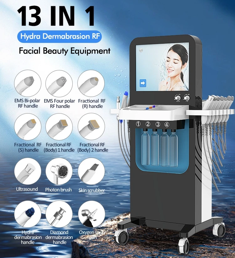 2023 New Professional Hydrafacial Machine Hydrofacial Aqua Peeling Machine Frational RF Water Dermabrasion Skin Care SPA Device