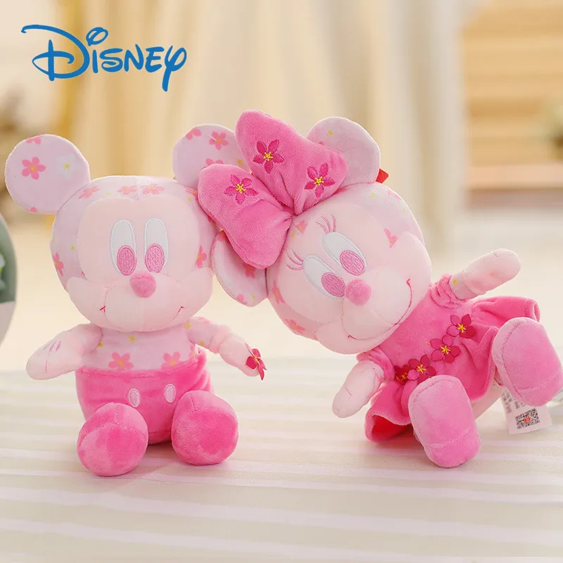 

Disney 20cm Mickey Doll Plush Toy Holiday Peach Blossom Season Valentines Day Gift For Kid Comfortable Fabric Pp Cotton Products