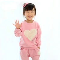 spring autumn love girls clothes sets cotton kids sport suit for girl baby long sleeve children clothing set 3 4 5 6 7 8 years