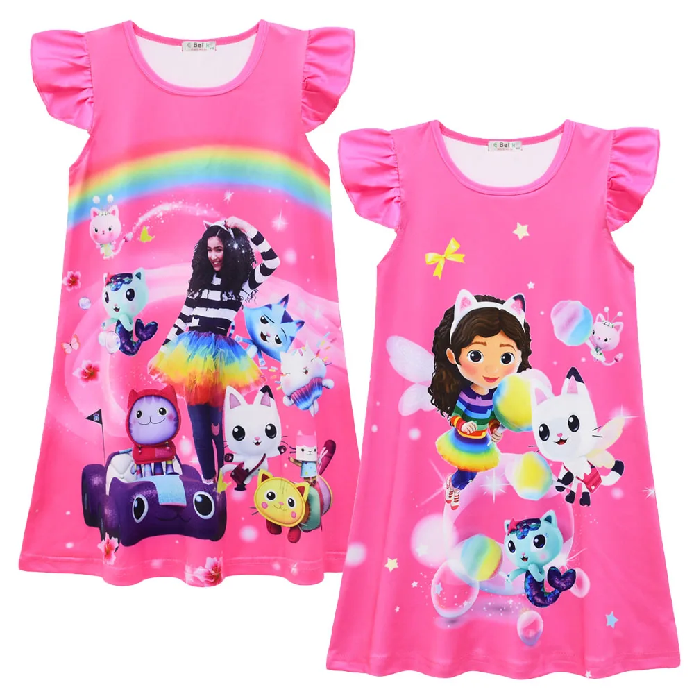 Gabby кукольные домики платье для девочки летнее аниме Габби Кот Малыш Милая одежда