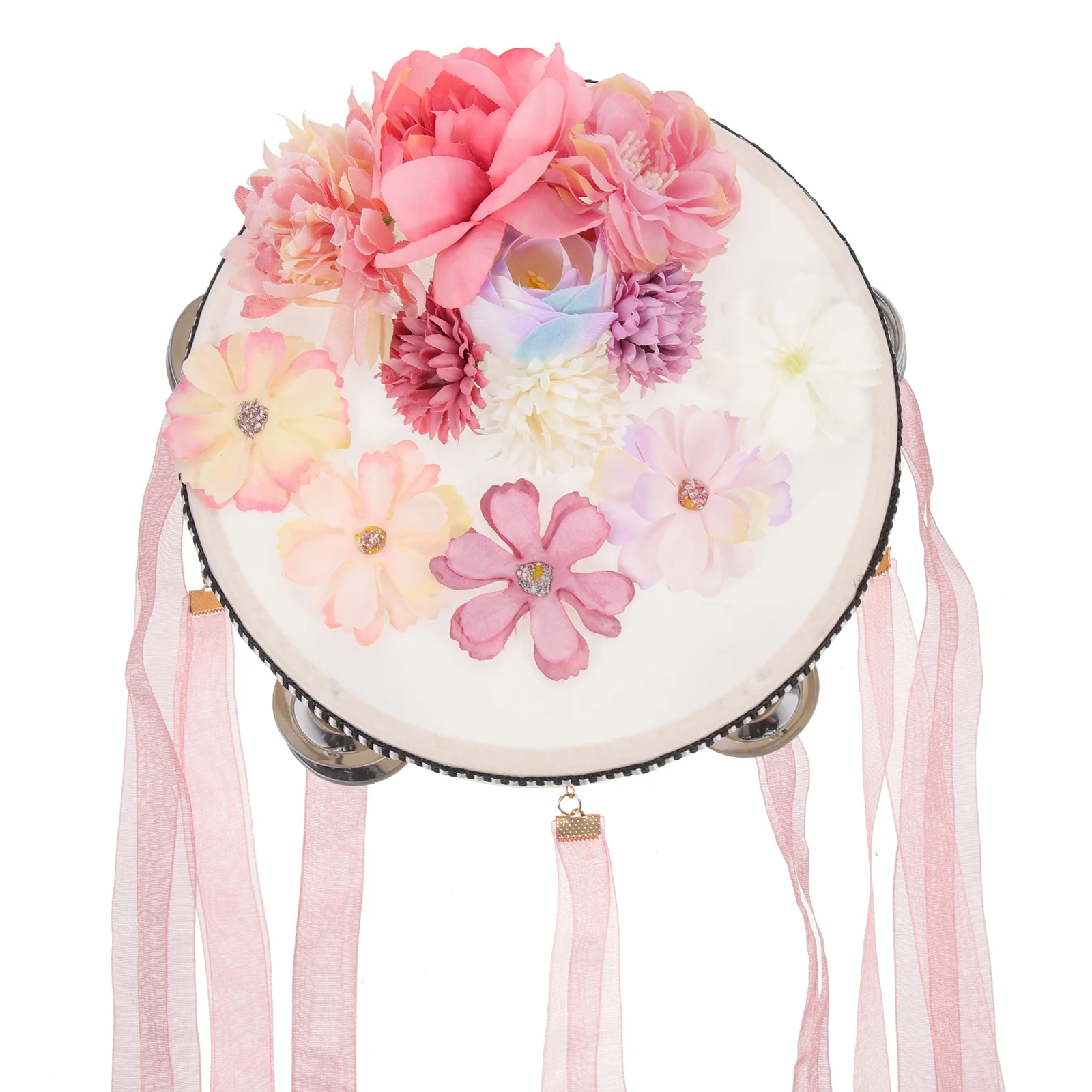 

Tambourine Hand Drum Percussion Musical Bell Toy Instrument Educational Held Jingles Kids Noisemakers Dance Metal Wood