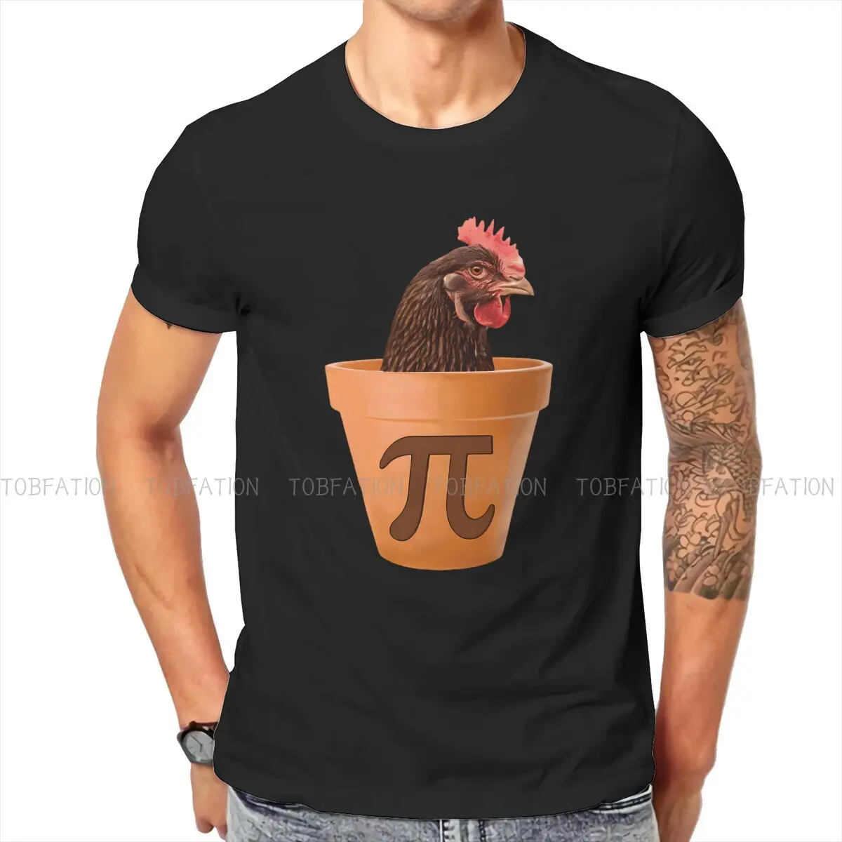 

Повседневная Футболка цыпленок кастрюля Pi, удобные футболки с принтом математики, Мужская футболка, специальная идея для подарка
