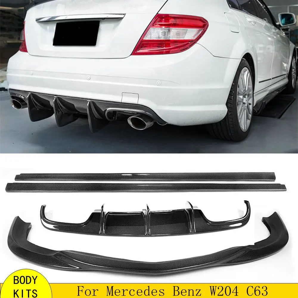 Полный комплект кузова из углеродного волокна для Mercedes Benz W204 C63 AMG Sedan 4-дверный