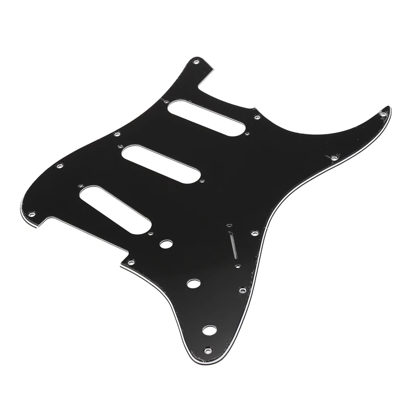 

Set Of 3 Ply Black 11 Hole Guitar Pickguard Strat Backplate Pickup Covers Knobs Tips Guitar Parts & Accessories-No Holes