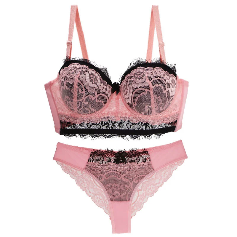 

DaiNaFang New Sexy Women Bras Set Push Up Underwear 34/75 36/80 38/85 40/90 42/95 ABCDE Cup Plus Size Lace Lady Lingerie