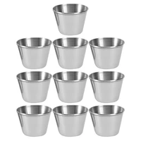 10pcs stainless steel seasoning dish hot pot dipping bowl sauce cups tomato sauce cups sushi vinegar soy kitchen condiment cups