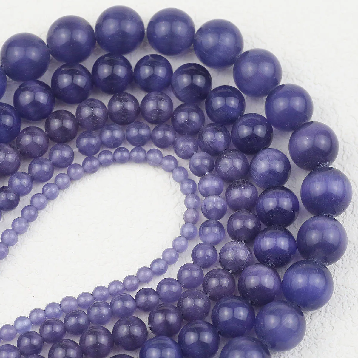 Кошачий глаз опал натуральный камень темно-фиолетовый спейсер круглый свободный