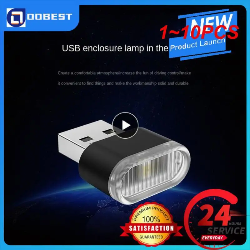 

1~10PCS Mini USB Light LED USB Night Light Modeling Car Ambient Light Neon Interior Light Car Jewelry (5 kinds of light colors)