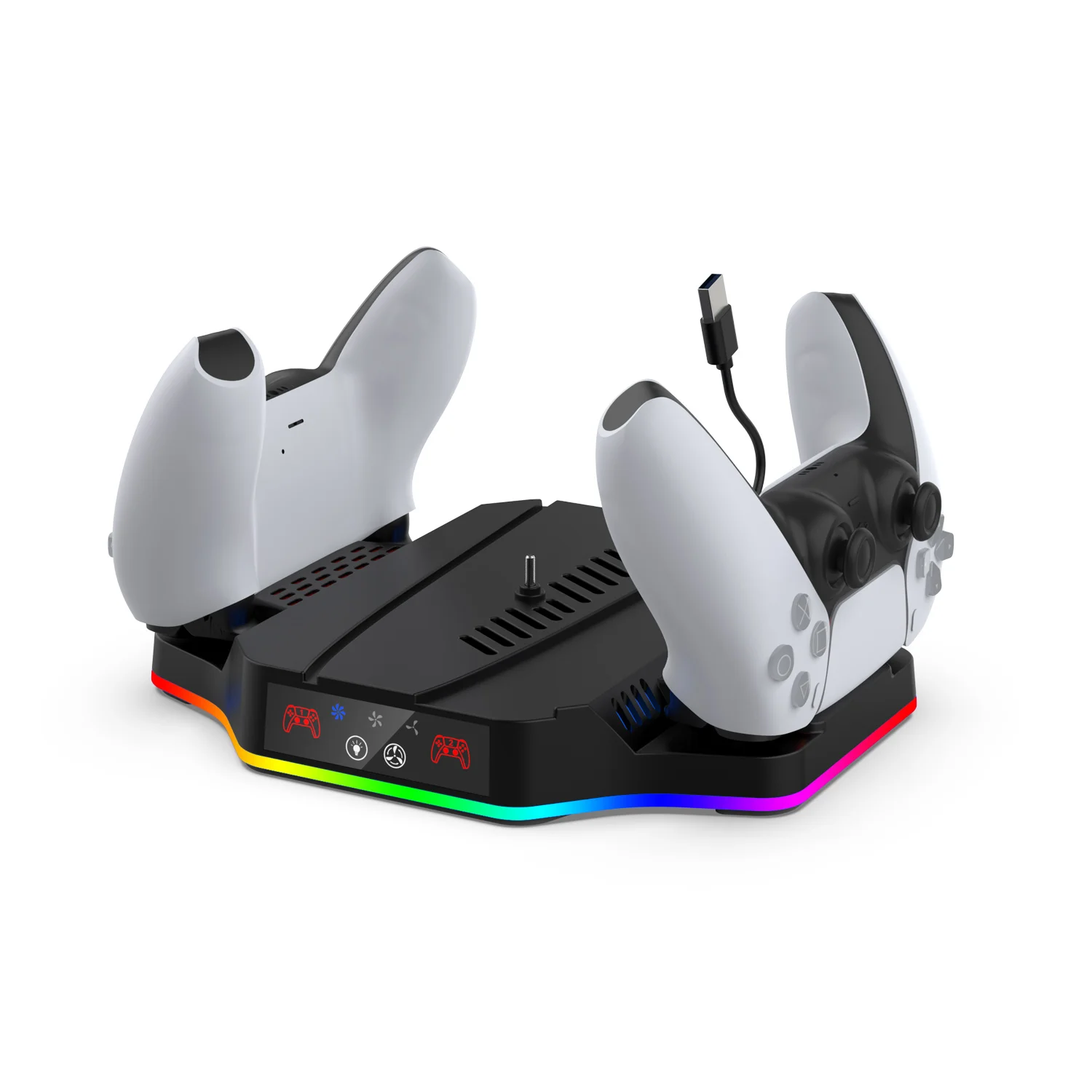 Вертикальная охлаждающая подставка для PS5 с вращающимся 3-скоростным эффектом