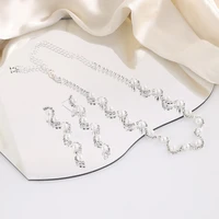 silver plate imitation pearl earrings necklace bridal accessories two piece set high grade alloy jewelry accessories for woman