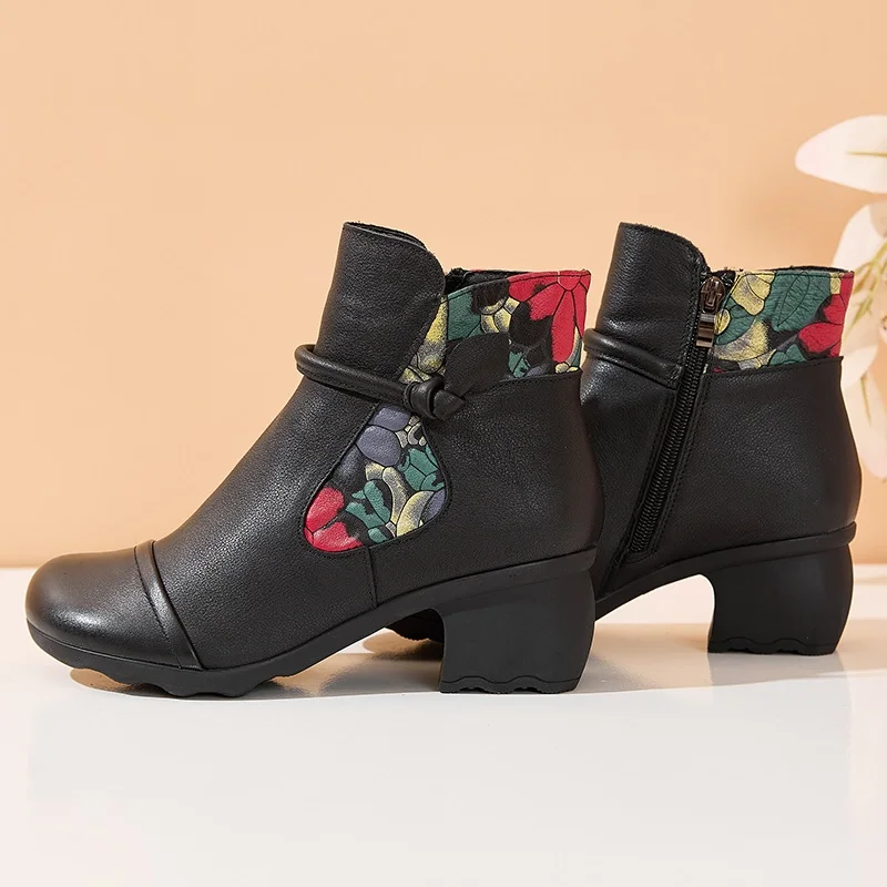 DRKANOL/2024 зимняя теплая обувь женские ботильоны на толстом каблуке короткие