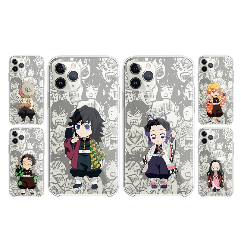 

Demon Slayer Anime Boy Transparent Phone Case For Apple iPhone 14 13 12 11 Mini XS XR X Pro MAX 8 7 6 Plus SE 2020 Cover Shell