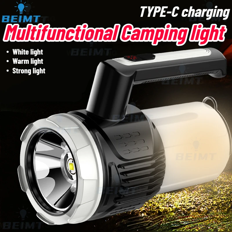 

LED Handheld Searchlight Tent Floodlight Lighting Lamp Rechargeable Collapsible Waterproof Portable Outdoor Lights for Emergency