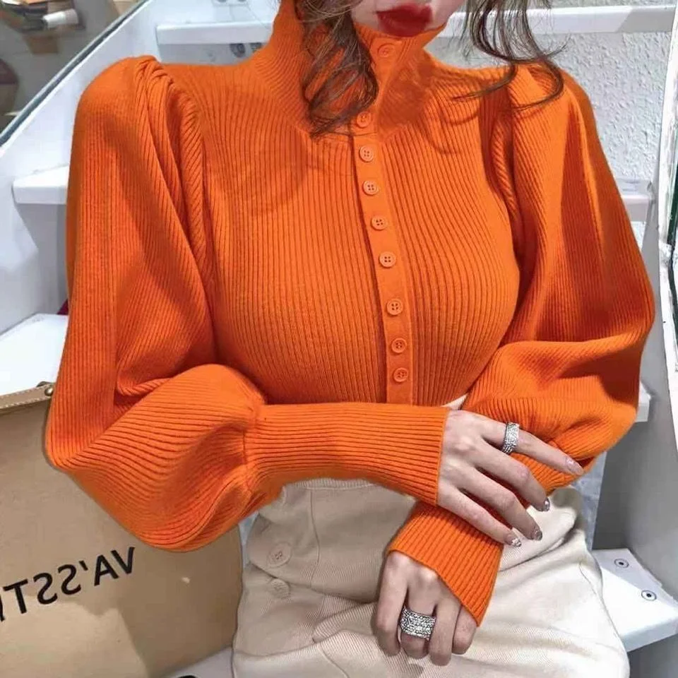 

2023 Long Sleeve Turtleneck Women Spring Autumn Winter New Korean Fashion Casual Warm Nice Sweater Woman OL Tops Female Clothes